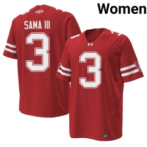 Abu Sama III Women's Red Player Wisconsin Badgers #3 1980 Throwback Jersey 657696-951