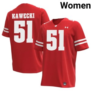 Austin Kawecki #51 Player University of Wisconsin Womens Red Jersey 427726-488