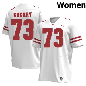 Blake Cherry Official #73 Women's White Wisconsin Badgers Jersey 482495-331