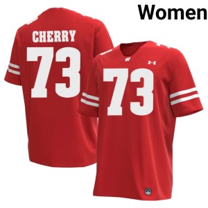 Blake Cherry Wisconsin Badgers Game Red Women's #73 Jerseys 739386-216