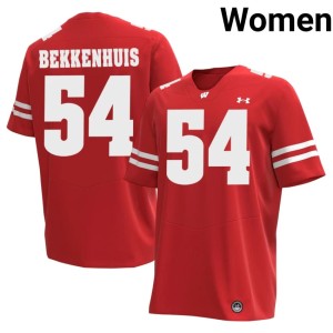 Brady Bekkenhuis High School Women #54 Red UW Jersey 276997-126