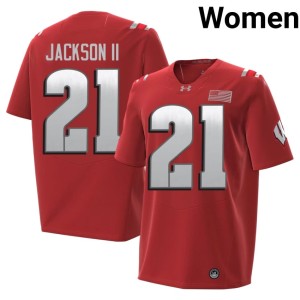 Bryan Jackson II 2026 Bucky Badger #21 Stitched Women's Red Jersey 936815-700