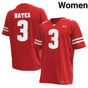 Cai Bates Women Red Limited #3 Wisconsin Jerseys 102287-907