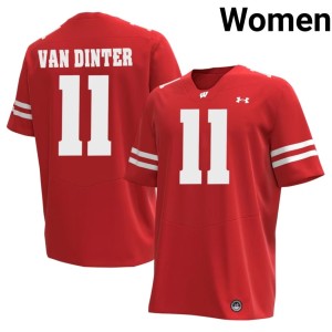 Carson Van Dinter Red Wisconsin Badgers Womens #11 2026 Jerseys 584151-860