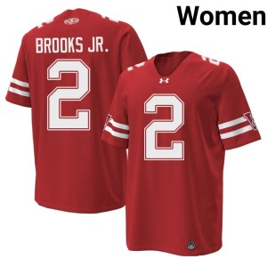 Chris Brooks Jr. Stitched #2 Red Bucky Badger 1980 Throwback Women Jerseys 557453-977