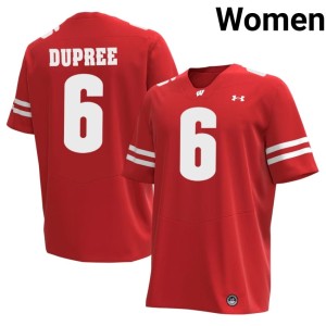 Darrion Dupree Women's 2026-27 Wisconsin Badgers Red #6 Jerseys 547275-609