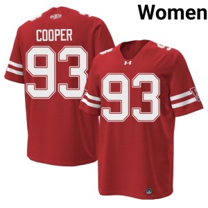 DeNigel Cooper Red Womens #93 University of Wisconsin 1980 Throwback Game Jersey 500672-931