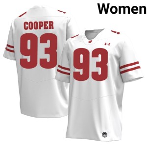 DeNigel Cooper White Badgers #93 University Womens Jersey 294548-614