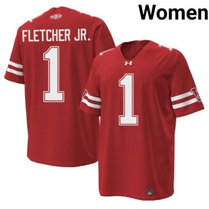 Eric Fletcher Jr. 2026 Wisconsin 1980 Throwback Red Womens #1 Jersey 927358-546