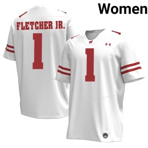 Eric Fletcher Jr. White Women's 2026-27 #1 Wisconsin Jersey 938360-621