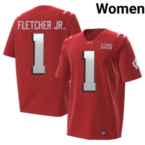 Eric Fletcher Jr. #1 Red Womens Alumni Bucky Badger 2026 Jersey 785671-398