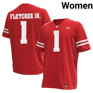 Eric Fletcher Jr. Official Womens UW Red #1 Jerseys 842838-116