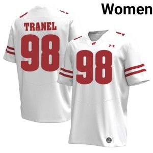 Ethan Tranel Badgers Women's White Replica #98 Jersey 300504-922