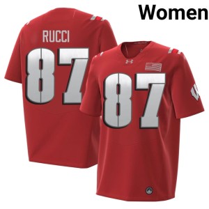 Hayden Rucci 2026 Embroidery Red Women's Wisconsin Badgers #87 Jerseys 873432-691
