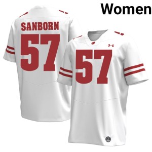 Jack Sanborn #57 Women White NCAA Bucky Badger Jersey 217367-612