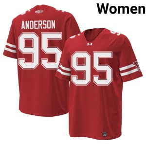 Jacob Anderson #95 Red UW 1980 Throwback Women's Embroidery Jerseys 317302-170