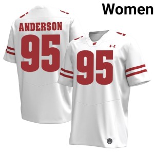 Jacob Anderson UW Badgers Womens 2026 #95 White Jerseys 856807-832