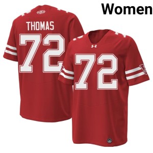 Joe Thomas UW Badgers Red #72 High School Women's 1980 Throwback Jersey 318363-990