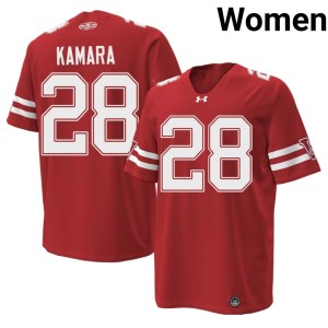 Jon Jon Kamara Badgers 1980 Throwback #28 Womens Player Red Jerseys 185177-583