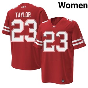 Jonathan Taylor Badgers Red 1980 Throwback #23 Women NCAA Jersey 856379-310