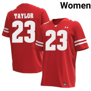 Jonathan Taylor Wisconsin Badgers #23 Stitched Red Womens Jerseys 518784-454