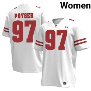 Junior Poyser Womens Player White Bucky Badger #97 Jersey 513400-395