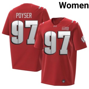 Junior Poyser Red Womens #97 Limited 2026 Wisconsin Jersey 617445-673