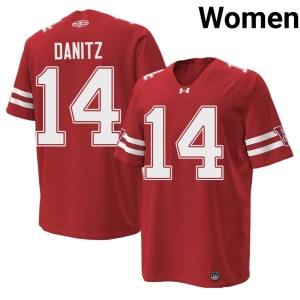 Liam Danitz Women Red #14 Limited 1980 Throwback Badgers Jerseys 434806-929