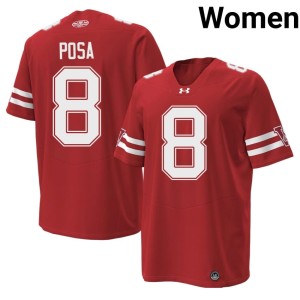 Mason Posa Red Stitched 1980 Throwback Women Wisconsin Badgers #8 Jerseys 379633-601