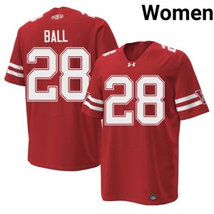 Montee Ball Bucky Badger Women's 1980 Throwback Red Embroidery #28 Jerseys 464398-937
