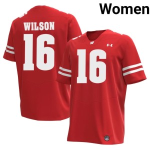 Russell Wilson Women #16 Bucky Badger Red Limited Jersey 321706-520