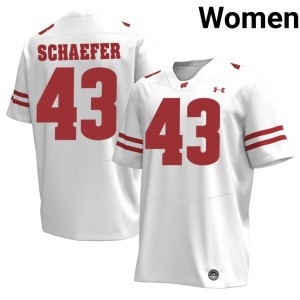 Taylor Schaefer Women Game #43 White Bucky Badger Jerseys 564850-673