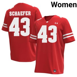 Taylor Schaefer Women's Game Red Wisconsin #43 Jersey 472811-993