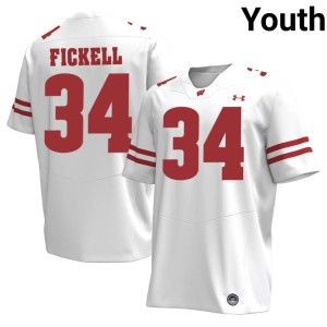 Ashton Fickell Bucky Badger 2026 White Youth #34 Jersey 467705-416