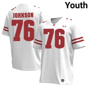 Dillan Johnson UW White Youth NCAA #76 Jerseys 810742-282