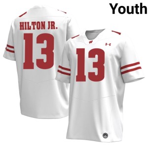 Eugene Hilton Jr. UW Badgers Alumni #13 Youth White Jerseys 422109-297