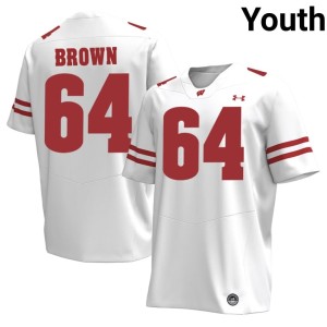 Evan Brown #64 Limited Wisconsin Badgers Youth White Jerseys 719861-511