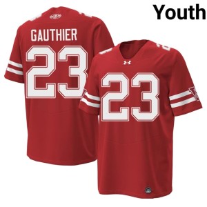 Landon Gauthier 2026 1980 Throwback Red #23 Youth UW Jerseys 883398-387