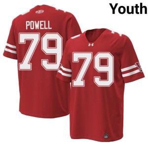 Logan Powell Youth Red 1980 Throwback Wisconsin Badgers University #79 Jerseys 989315-430