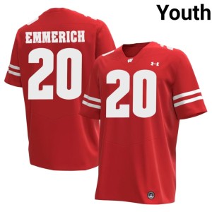 Luke Emmerich Wisconsin 2026-27 #20 Red Youth Jerseys 314507-887