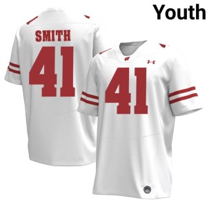 McCoy Smith #41 White Youth Alumni Wisconsin Badgers Jerseys 283264-954