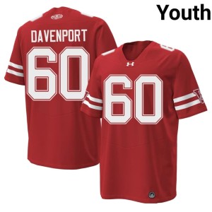 Nolan Davenport #60 Youth 1980 Throwback Alumni Red Wisconsin Jerseys 326726-966