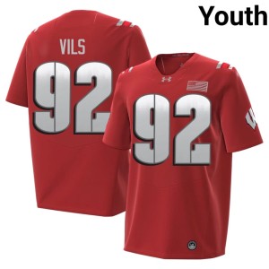 Nolan Vils Youth Red 2026 #92 Official UW Jersey 961593-575