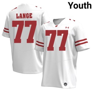 Peyton Lange Youth White Wisconsin Badgers Replica #77 Jerseys 450694-404