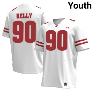 Will Kelly 2026 Youth #90 White UW Jerseys 739834-422