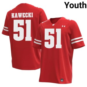 Austin Kawecki Red #51 Youth NCAA University of Wisconsin Jerseys 414654-166