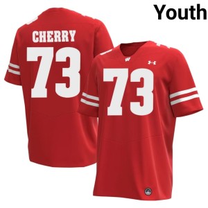 Blake Cherry Youth #73 Red 2026 Badgers Jersey 926546-469