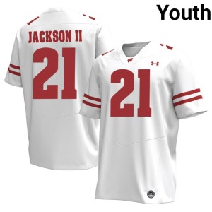 Bryan Jackson II Player White #21 Wisconsin Badgers Youth Jerseys 535064-263