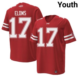 Carsen Eloms 1980 Throwback Youth Game #17 UW Badgers Red Jersey 228963-587