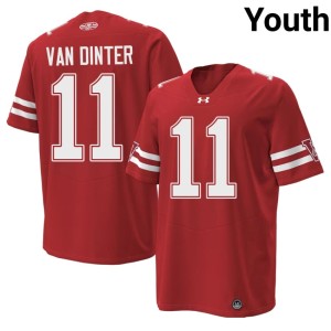 Carson Van Dinter #11 Red 1980 Throwback 2026-27 Bucky Badger Youth Jersey 529627-626